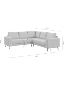 Sofa narożna Fynn, Tapicerka: 100% poliester z uczuciem, Stelaż: drewno liściaste, drewno , Nogi: drewno lakierowane Dzięki, Greige, S 234 x G 234 cm