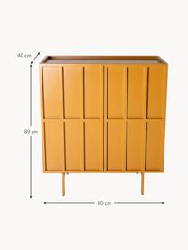 Credenza alta Pebble, Piedini: metallo rivestito, Arancione, Larg. 80 x Alt. 89 cm