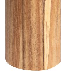 Toilettenbürste Wood aus Akazienholz, Behälter: Akazienholz, Griff: Kunststoff in Stahl-Optik, Akazienholz, Silberfarben, Ø 10 x H 36 cm