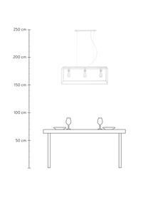 Lampada a sospensione bianca Cage, Baldacchino: metallo rivestito, Bianco, argentato, Larg. 85 x Prof. 29 cm