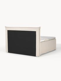 Premium Boxspringbett Violet, Matratze: 5-Zonen-Taschenfederkern, Füße: Massives Birkenholz, lack, Webstoff Hellbeige, B 180 x L 200 cm, Härtegrad H3