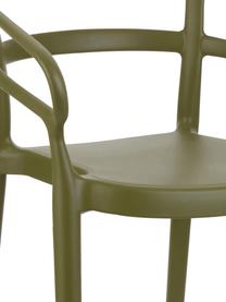 Kunststoffen armstoelen Rodi, 2 stuks, Polypropyleen, Groen, B 52 x D 57 cm