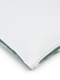 Housse de coussin 45x45 blanc vert Zahra, 100 % coton, Blanc, vert sauge, larg. 45 x long. 45 cm