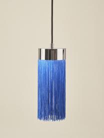 Kleine hanglamp Regency, Lampenkap: stof, Koningsblauw, Ø 10 x H 26 cm