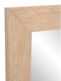 Eckiger Wandspiegel Wilany mit hellbraunem Holzrahmen, Rahmen: Holz, Spiegelfläche: Spiegelglas, Beige, B 53 x H 153 cm