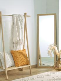 Eckiger Wandspiegel Wilany mit hellbraunem Holzrahmen, Rahmen: Holz, Spiegelfläche: Spiegelglas, Beige, B 53 x H 153 cm