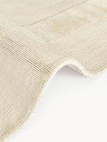 Tappeto in cotone tessuto a mano con motivo in rilievo Dania, 100% cotone certificato GRS, Beige, Larg. 80 x Lung. 150 cm (taglia XS)