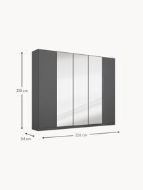 Falttürenschrank Wingview mit Panorama-Öffnung, Anthrazit, B 226 x H 210 cm