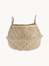 Cesta artesanal Meja, Junco marino, tejido, Beige claro, Ø 35-42 x Al 34 cm