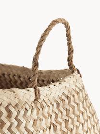 Cesta artesanal Meja, Junco marino, tejido, Beige claro, Ø 35-42 x Al 34 cm