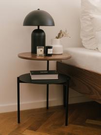 Dřevěný noční stolek Tu, Černá, tmavé dřevo, Ø 40 cm, V 52 cm