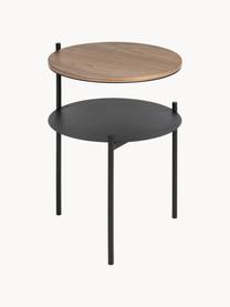 Dřevěný noční stolek Tu, Černá, tmavé dřevo, Ø 40 cm, V 52 cm
