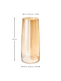 Grosse Mundgeblasene Glas-Vase Myla in Bernsteinfarben, Glas, Bernsteinfarben, Ø 18 x H 40 cm