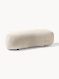 Puf reposapiés Alba, Tapizado: 97% poliéster, 3% nylon A, Estructura: madera de abeto maciza, m, Patas: plástico Este producto es, Tejido blanco crema, An 130 x F 62 cm