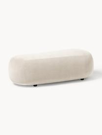 Puf reposapiés Alba, Tapizado: 97% poliéster, 3% nylon A, Estructura: madera de abeto maciza, m, Patas: plástico Este producto es, Tejido blanco crema, An 130 x F 62 cm