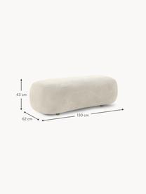 Pouf Alba, Rivestimento: 97% poliestere, 3% nylon , Struttura: legno di abete massiccio,, Piedini: plastica Questo prodotto , Tessuto bianco crema, Larg. 130 x Prof. 62 cm