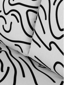 Bank met patroon Fluente (2-zits), Bekleding: 100% polyester, Frame: massief grenenhout, Poten: gepoedercoat metaal, Geweven stof wit, B 166 x D 85 cm