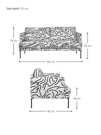 Sofa Fluente (2-osobowa), Tapicerka: 100% poliester Dzięki tka, Nogi: metal malowany proszkowo, Biały, S 166 x G 85 cm