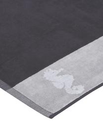 Serviette de plage grand lettrage Reserved, Anthracite, larg. 100 x long. 180 cm