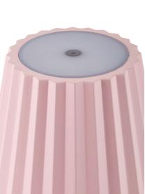 Mobiele outdoor LED-tafellamp Trellia, Gelakt aluminium, Roze, Ø 15 x H 38 cm