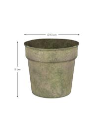 Kleine plantenpot Antique, Gecoat staal, Groen, beige, Ø 13 x H 11 cm