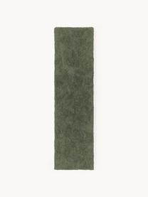 Načechraný běhoun s vysokým vlasem Leighton, Tmavě zelená, Š 80 cm, D 200 cm