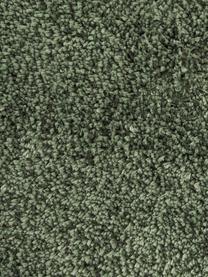 Alfombra corredor de pelo largo Leighton, Parte superior: microfibra (100% poliéste, Reverso: 70% poliéster, 30% algodó, Verde oscuro, An 80 x L 200 cm
