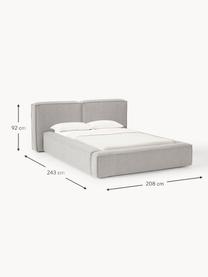 Čalúnená buklé posteľ Lennon, Buklé sivá, Š 208 x D 243 cm (spacia plocha 140 x 200 cm)