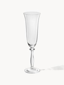 Copas flauta de champán Lacey, 4 uds., Vidrio de cristal, Transparente, Ø 8 x Al 20 cm, 195 ml