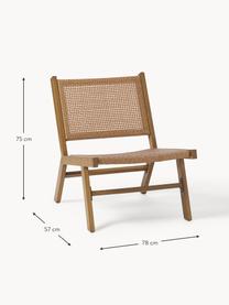 Chaise de jardin aspect bois Palina, Brun, larg. 57 x prof. 78 cm