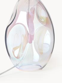 Grande lampe à poser avec pied en verre irisé Leia, Lilas, transparent, irisé, Ø 30 x haut. 53 cm