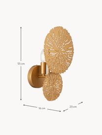 Design-Wandleuchte Lovetann, Metall, beschichtet, Goldfarben, B 23 x H 55 cm