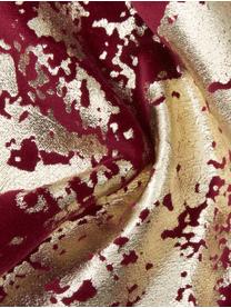 Samt-Kissenhülle Shiny mit schimmerndem Muster, 100 % Baumwollsamt, Weinrot, Goldfarben, B 40 x L 40 cm