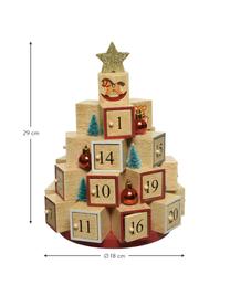 Adventskalender Mona van hout, Gecoat MDF, Licht hout, meerkleurig, Ø 18 x H 29 cm