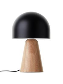 Malá stolní lampa Nalam, Černá, světlé dřevo, Ø 20 cm, V 31 cm
