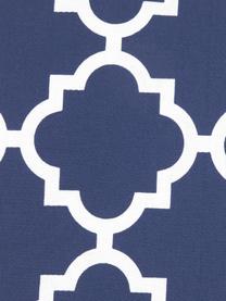 Kissenhülle Lana mit grafischem Muster, 100% Baumwolle, Dunkelblau, Weiß, B 30 x L 50 cm