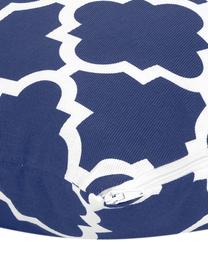 Kissenhülle Lana mit grafischem Muster, 100% Baumwolle, Dunkelblau, Weiß, B 30 x L 50 cm