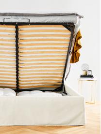 Čalúnená posteľ s úložným priestorom Feather, Svetlobéžová, Š 160 x D 200 cm