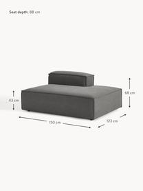 Diván modular Lennon, Tapizado: 100% poliéster Alta resis, Estructura: madera contrachapada de p, Patas: plástico Este producto es, Tejido gris antracita, An 150 x F 123 cm, respaldo izquierdo