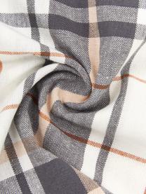 Housse de coussin blanc/gris à carreaux Stirling, 100 % coton, Multicolore, larg. 45 x long. 45 cm