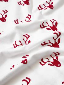 Copripiumino reversibile in flanella con motivo invernale Vince, Bianco, rosso, Larg. 200 x Lung. 200 cm