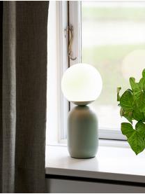 Lampada da tavolo piccola Notti, Paralume: vetro soffiato, Bianco, verde oliva, Ø 15 x Alt. 35 cm