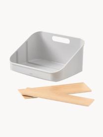 Organizer da cucina Bellwood, Struttura: plastica, Bianco opaco, legno chiaro, Larg. 26 x Alt. 13 cm