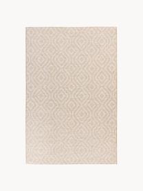 Interiérový a exterirérový koberec s grafickým vzorem Muster, 100 % polypropylen, Béžová, tlumeně bílá, Š 80 cm, D 150 cm (velikost XS)