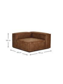 Modulo angolare in pelle riciclata Lennon, Rivestimento: pelle riciclata (70 % pel, Rivestimento: imbottitura in schiuma co, Pelle marrone, Larg. 119 x Prof. 119 cm, angolo a sinistra