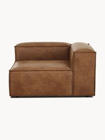 Modulo angolare in pelle riciclata Lennon, Rivestimento: pelle riciclata (70 % pel, Rivestimento: imbottitura in schiuma co, Pelle marrone, Larg. 119 x Prof. 119 cm, angolo a sinistra