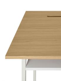 Wit bureau Bristol, Frame: MDF, fineer, spaanplaat, Poten: gelakt metaal, Eikenhoutkleurig, wit, 110 x 78 cm