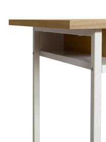 Weißer Schreibtisch Bristol, Korpus: Mitteldichte Holzfaserpla, Beine: Metall, lackiert, Eichenholz, Weiß, 110 x 78 cm