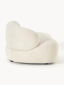 Fauteuil lounge en peluche-bouclette Alba, Peluche-bouclette blanc cassé, larg. 102 x prof. 89 cm, dossier à gauche