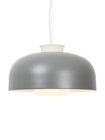 Retro hanglamp Miry, Lampenkap: gecoat metaal, Diffuser: glas, Baldakijn: metaal, Grijs, Ø 50  x H 28 cm